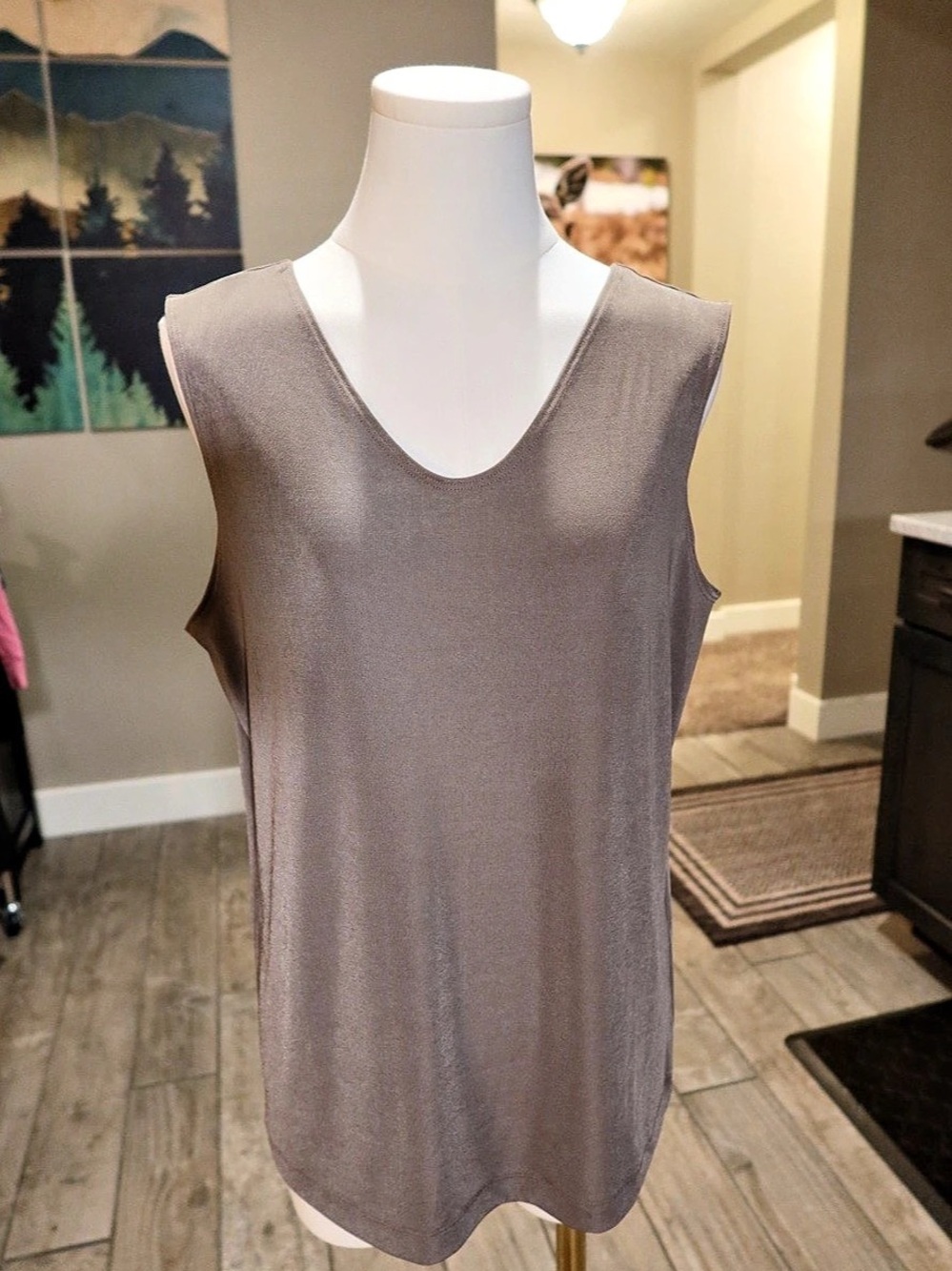 Chicos Brown Sleeveless Tank Top Size 2